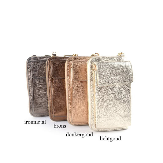 Leder-Geldbörse/Handytasche Metallic | 9000701