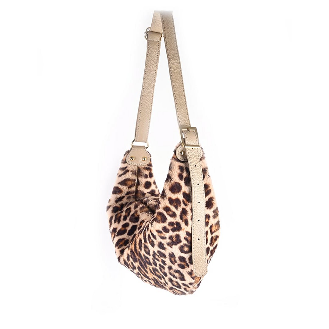 Kunstleder Umhängetasche Fell | Panther | 552309