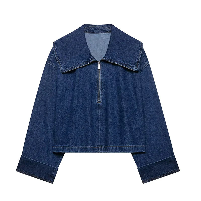 Spring New Women's Trendy Denim Pants Set Lapel Shirt Matching High Waist Straight Wide Leg Jeans Casual Lady Streetwear Outfits