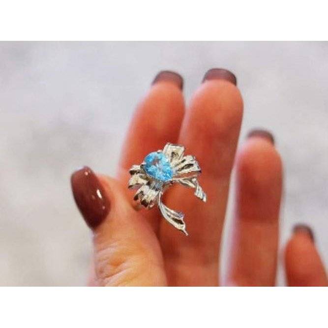 Blue Topaz Ringe im Prinzessinstil - verstellbar