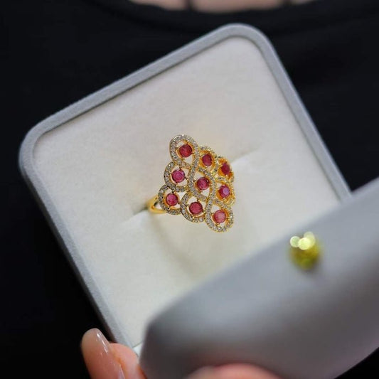 Real Ruby Royal Frame Ring-verstellbar