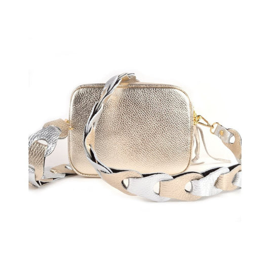 Schultergurt geflochten metallic Wide XL | 5590902