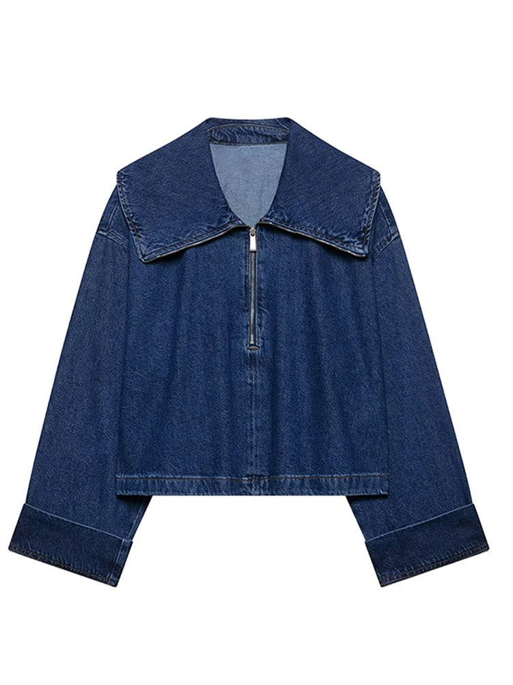 Spring New Women's Trendy Denim Pants Set Lapel Shirt Matching High Waist Straight Wide Leg Jeans Casual Lady Streetwear Outfits