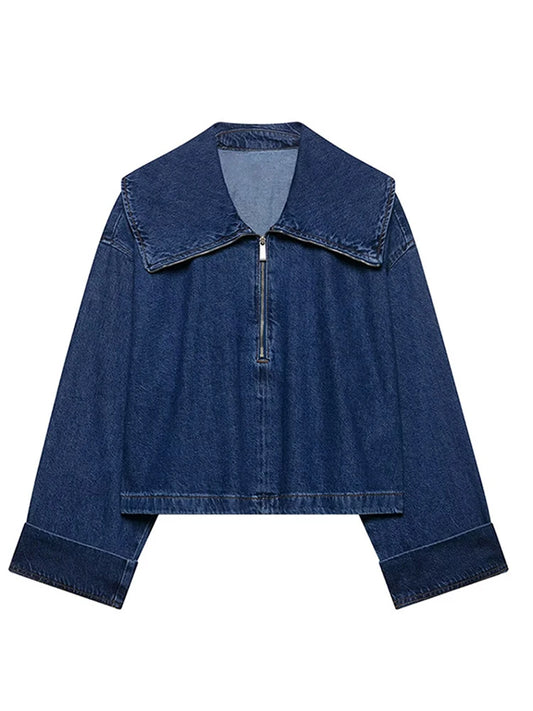 Spring New Women's Trendy Denim Pants Set Lapel Shirt Matching High Waist Straight Wide Leg Jeans Casual Lady Streetwear Outfits