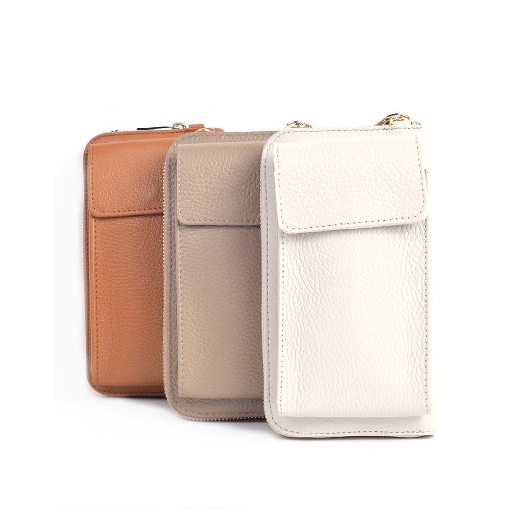 Ledergeldbörse / Handytasche gold
