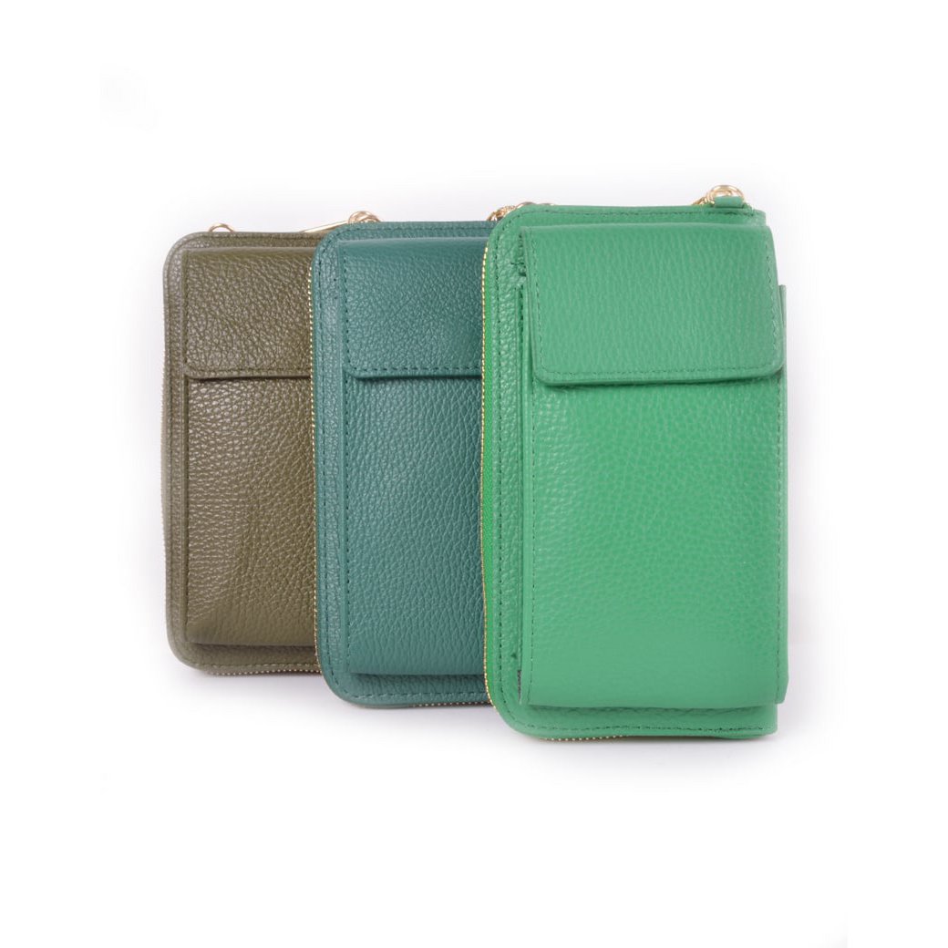 Ledergeldbörse / Handytasche gold